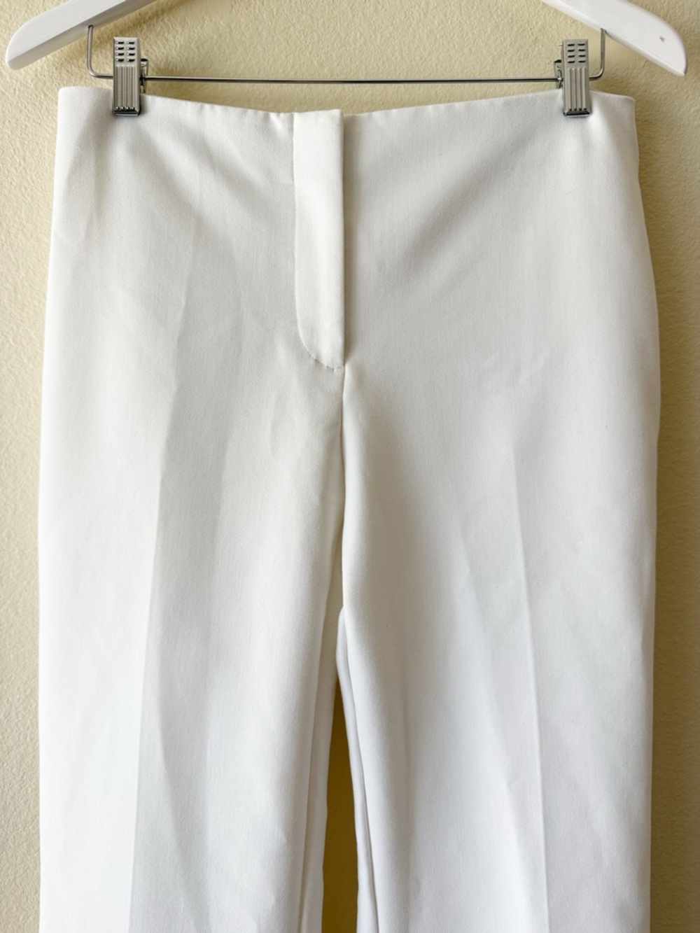 ZARA Minimalist White Flared Dress Pants High Waisted Creased Size Large - Picture 4 of 14